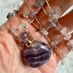 YOU CHOOSE! Banded Fluorite Essential Oil Poison Bottle Necklace Pendant